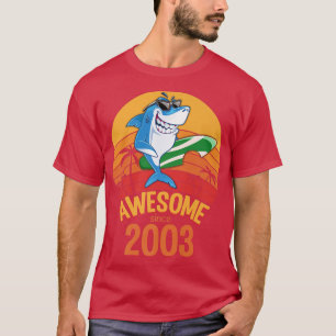 Camiseta Shark Birthday 17 Years Old Surf Awesome Since 200