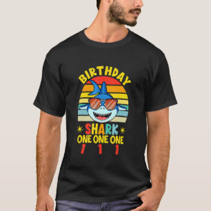 Camiseta Shark Birthday 1 ano primeiro aniversario Boy Matc