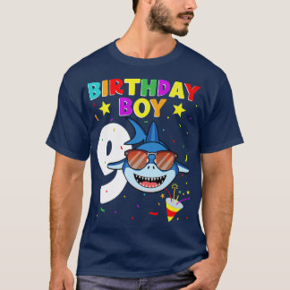 Camiseta Shark Birthday, 9 anos, 9 anos, Aniversário, Match