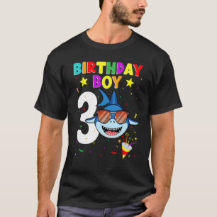 Camiseta Shark Birthday, Matchi, aniversário de 3 anos de 3