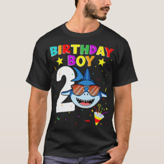 Camiseta Shark Birthday, segundo aniversário Matchi, 2 Anos