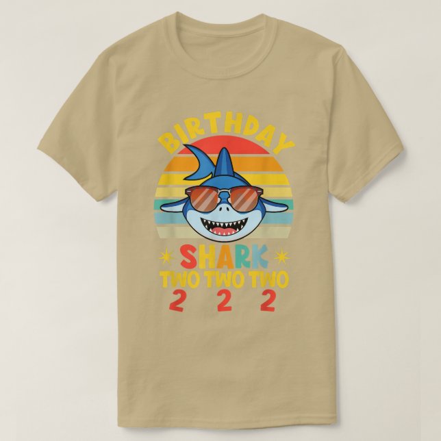 Camiseta Shark Birthday, segundo aniversário Matchi, 2 Anos (Frente do Design)