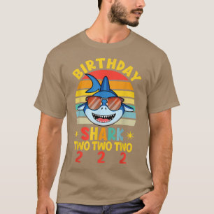Camiseta Shark Birthday, segundo aniversário Matchi, 2 Anos