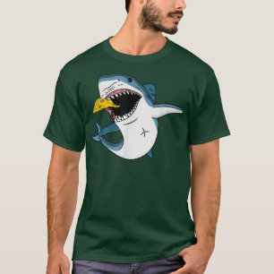 Camiseta Shark Eating Pizza Food Scuba Diver Animal Lover