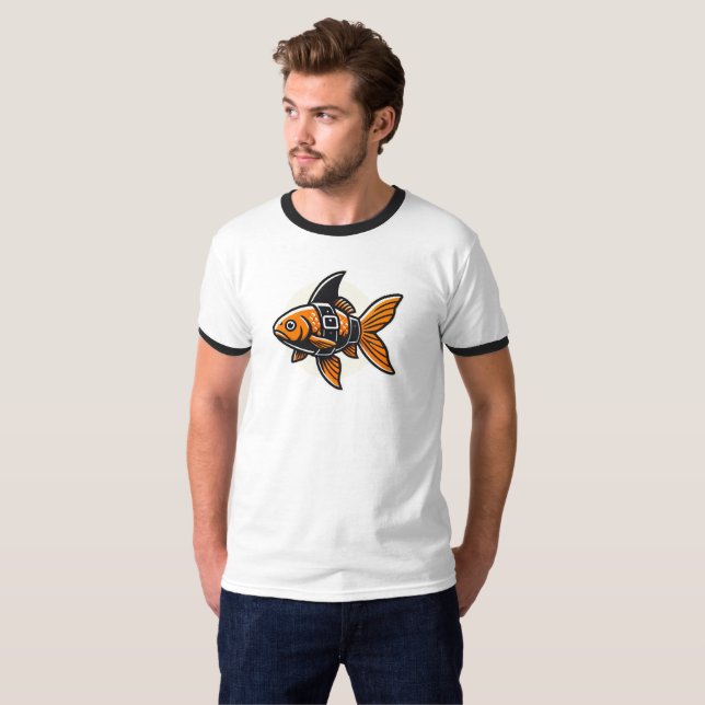 Camiseta Shark-Fin Goldfish T-Shirt by Vin Zzep (Frente Completa)