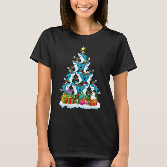 Camiseta Shark Fish   Xmas Holiday   Shark Christmas Tree (Frente)