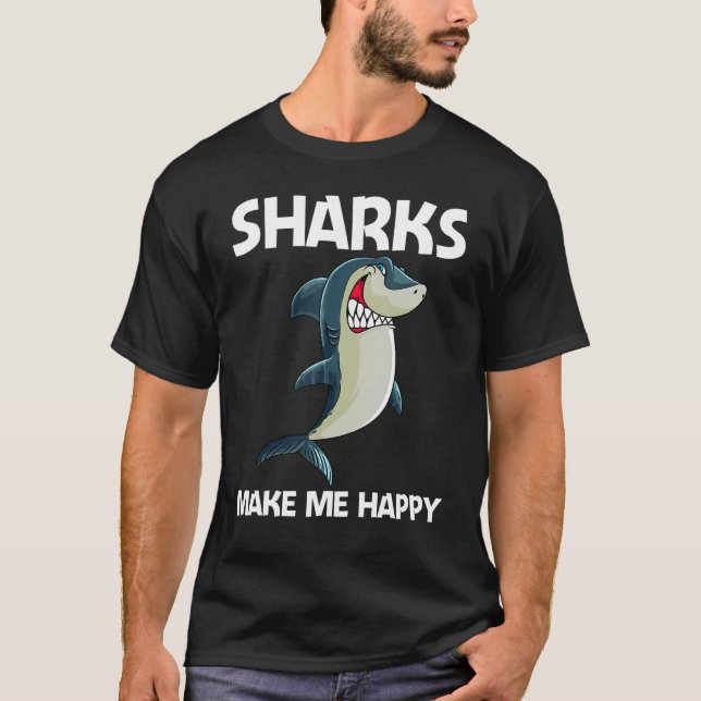 Camiseta Shark For Men Women White Shark  1 (Frente)