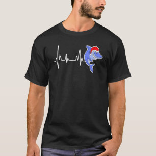 Camiseta Shark Heartbeat Santa Hat Natal Pajama Xmas