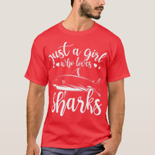Camiseta Shark Lover Ocean Animal Girl Who Loves Sharks
