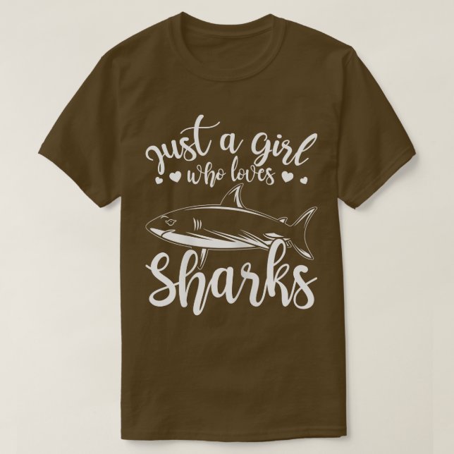 Camiseta Shark Lover Ocean Animal Girl Who Loves Sharks  (Frente do Design)