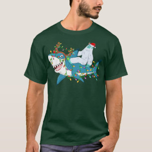 Camiseta Shark Lover Xmas Papais noeis Yeti Ride Shark Chri