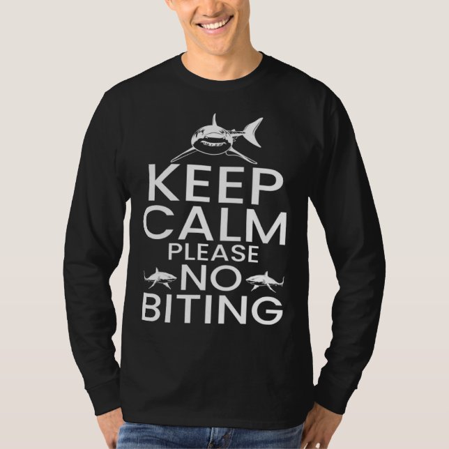 Camiseta Shark Ocean Marine Biologist Keep Calm Please No B (Frente)