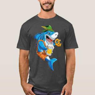 Camiseta Shark Oktoberfest Lederhosen Costume Men Jawsome