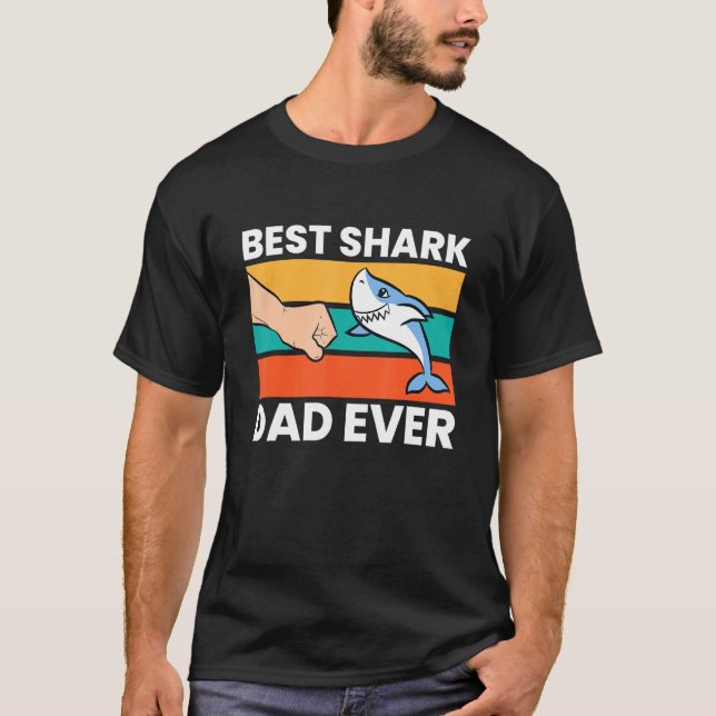 Camiseta Shark Papa Melhor Pai De Tubarão Nunca (Frente)