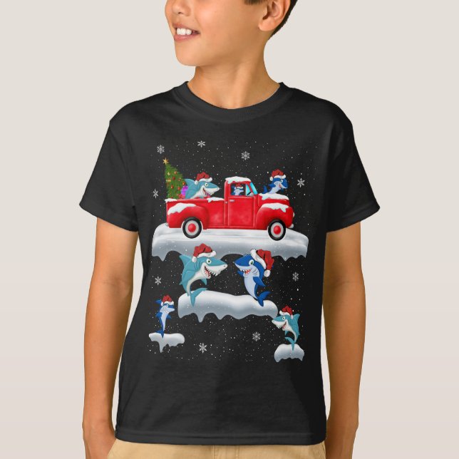 Camiseta Shark Red Truck Shark (Tubarão Vermelho de Natal)  (Frente)