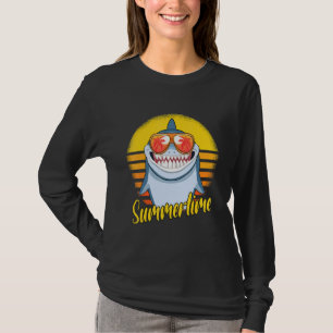 Camiseta Shark Retro Sunset Beach Vack Shark Summertime