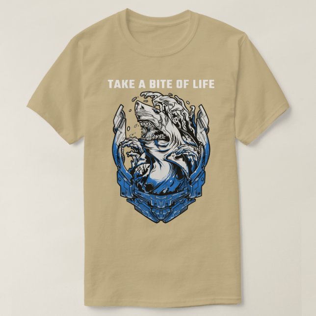 Camiseta Shark Sayings Motivation Take A Bite Of Life  773  (Frente do Design)