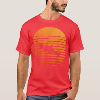 Camiseta shark Shadow silhouette in front of a Sun 