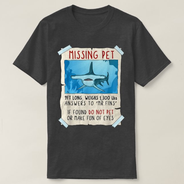 Camiseta Shark Tshirt, Funny Shark Shirt, Hammerhead Tee, S (Frente do Design)