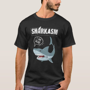 Camiseta Sharkasm Sarcasm E Shark Vegetarian