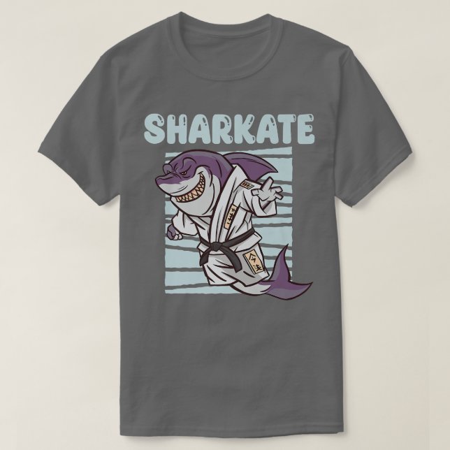 Camiseta Sharkate Funny Karate Tubarões Roupa (Frente do Design)