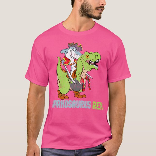 Camiseta Sharkosaurus Rex Shirt - Shark E Dinossaur Trex P (Frente)