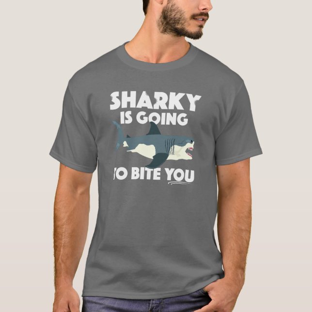 Camiseta Sharky Vai Mordê-Lo Design - Básico T- (Frente)