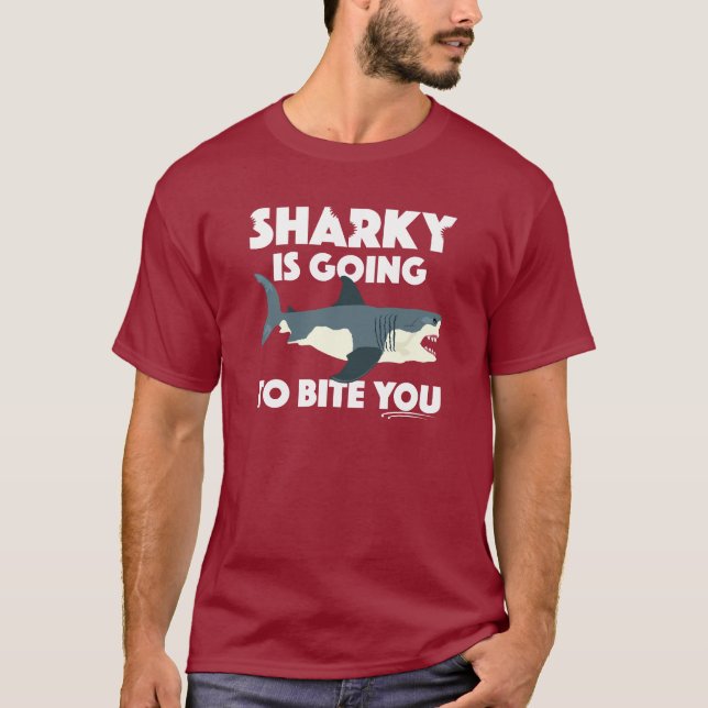 Camiseta Sharky Vai Mordê-Lo Design - Básico T- (Frente)