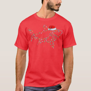 Camiseta Sharon Xmas Luz o Natal do Shark Santa Hat