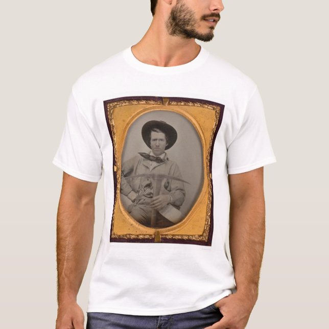 Camiseta Sharp de Joseph, com uma picareta, uma bandeja e (Frente)