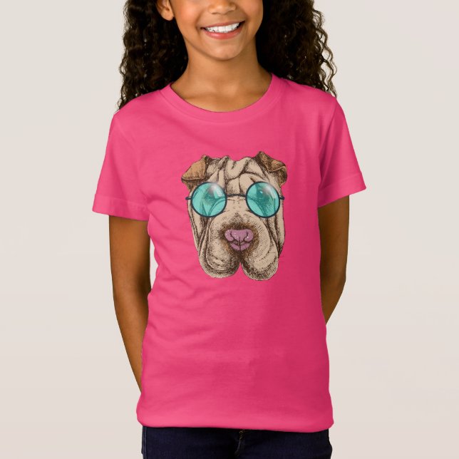 Camiseta Sharpei nos óculos de sol (Frente)