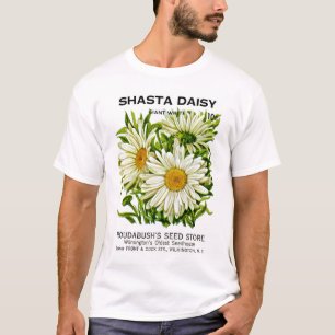 Camiseta Shasta Daisy Vintage Seed Packet