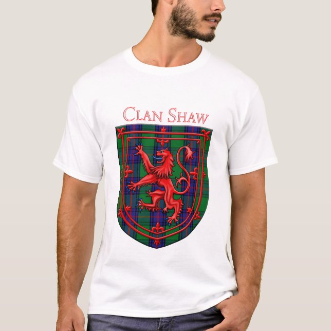 Camiseta Shaw Tartan Scottish Xadrez Lion Rampant (Frente)
