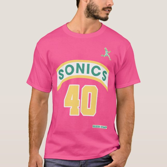 Camiseta Shawn Kemp Retro Supersonics Jersey 90S Estilo Ven (Frente)