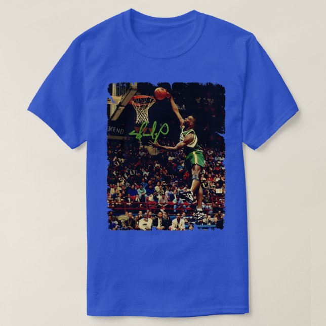 Camiseta Shawn Kemp Vintage Design De Basquete 2 (Frente do Design)