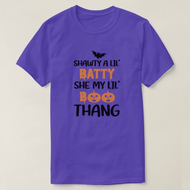 Camiseta shawty a lil batty ela o meu lil boo thang01 (Frente do Design)