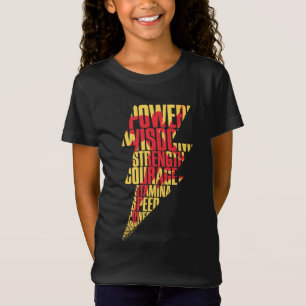 Camiseta SHAZAM!   Capacidades de Shazam — Gráfico de Re