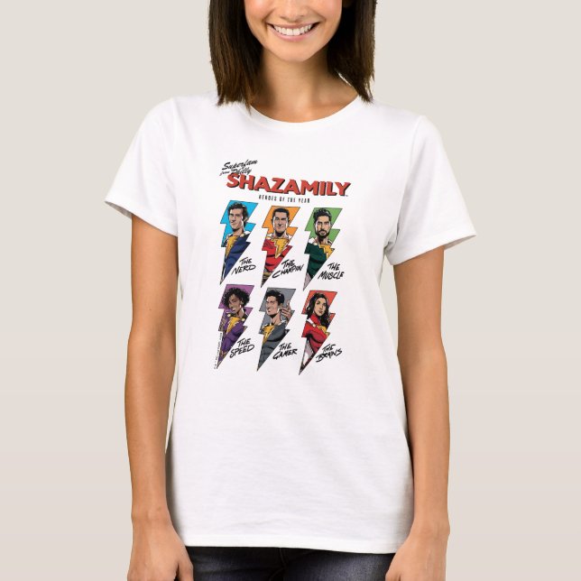 Camiseta SHAZAM! Fury of the Gods | SHAZAMily Comic Bolts (Frente)