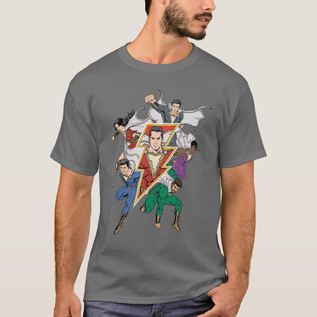 Camiseta SHAZAM! | Gráfico da família Shazam (Frente)