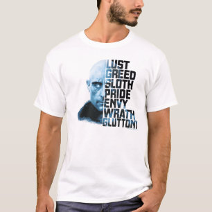 Camiseta SHAZAM! pecados mortais do Dr. Sivana sete de