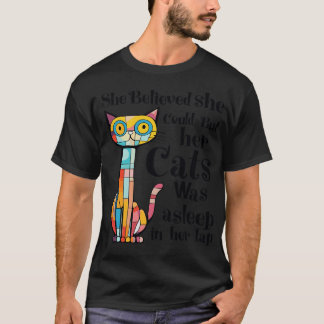Camiseta she believed she could but her cat was asleep in h