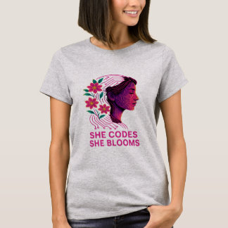 Camiseta She Codes She Blooms