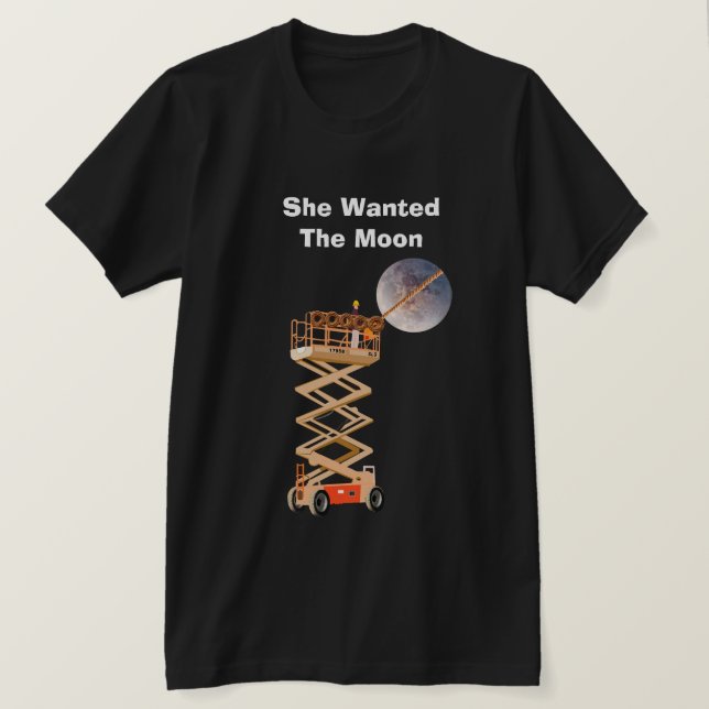 Camiseta She Wanted the Moon Black T-Shirt (Frente do Design)