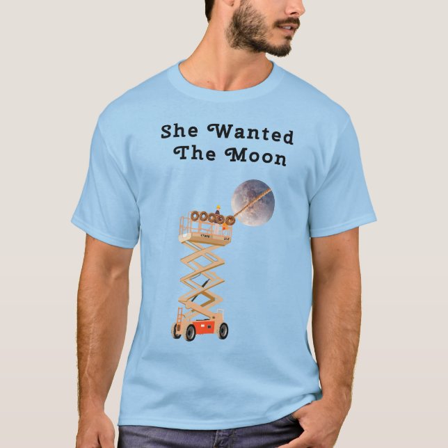Camiseta She Wanted the Moon Men's Basic T-Shirt (Frente)