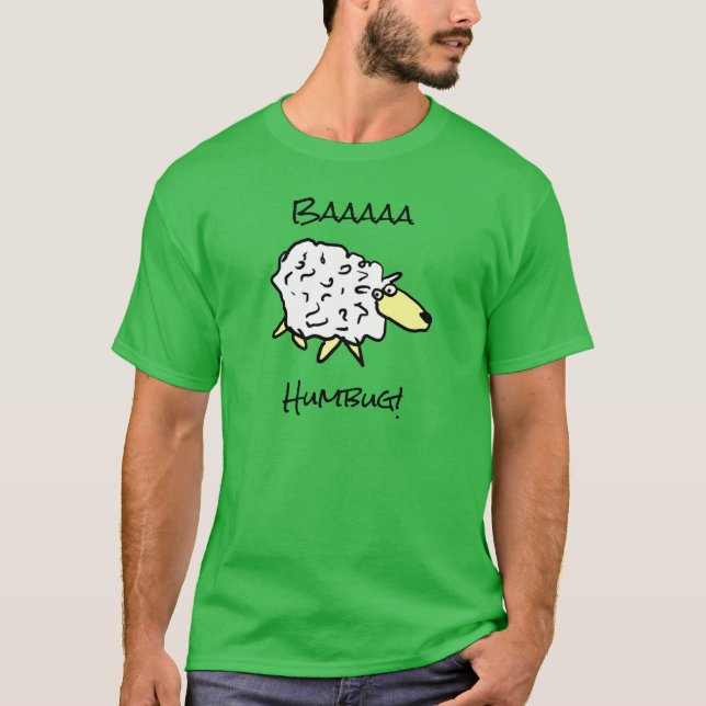Camiseta Shea diz Baaaa Humbug - Natal (Frente)