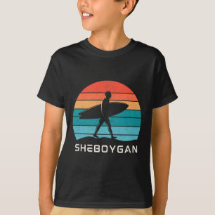 Camiseta Sheboygan Surfando Lago Michigan O Malibu Do