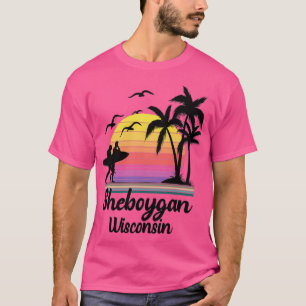 Camiseta Sheboygan Wisconsin Seaside Retro Sunset