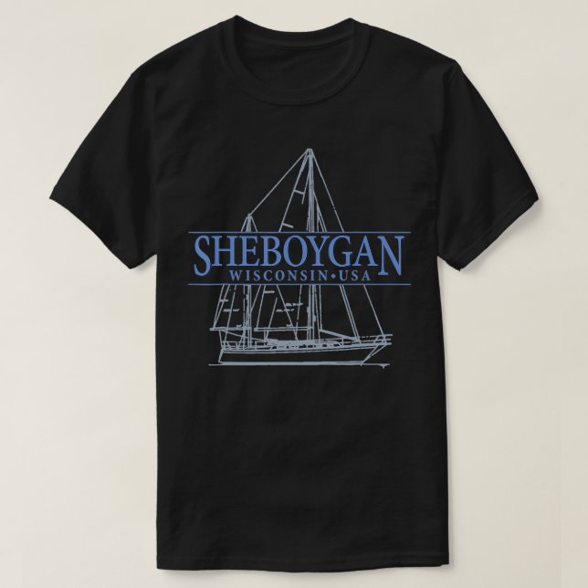 Camiseta Sheboygan Wisconsin Vintage Sailing (Frente do Design)