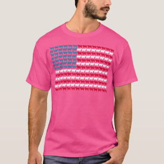 Camiseta Sheep American Flag Sheep 4 De Julho