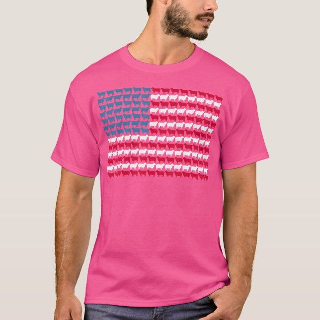 Camiseta Sheep American Flag Sheep 4 De Julho (Frente)